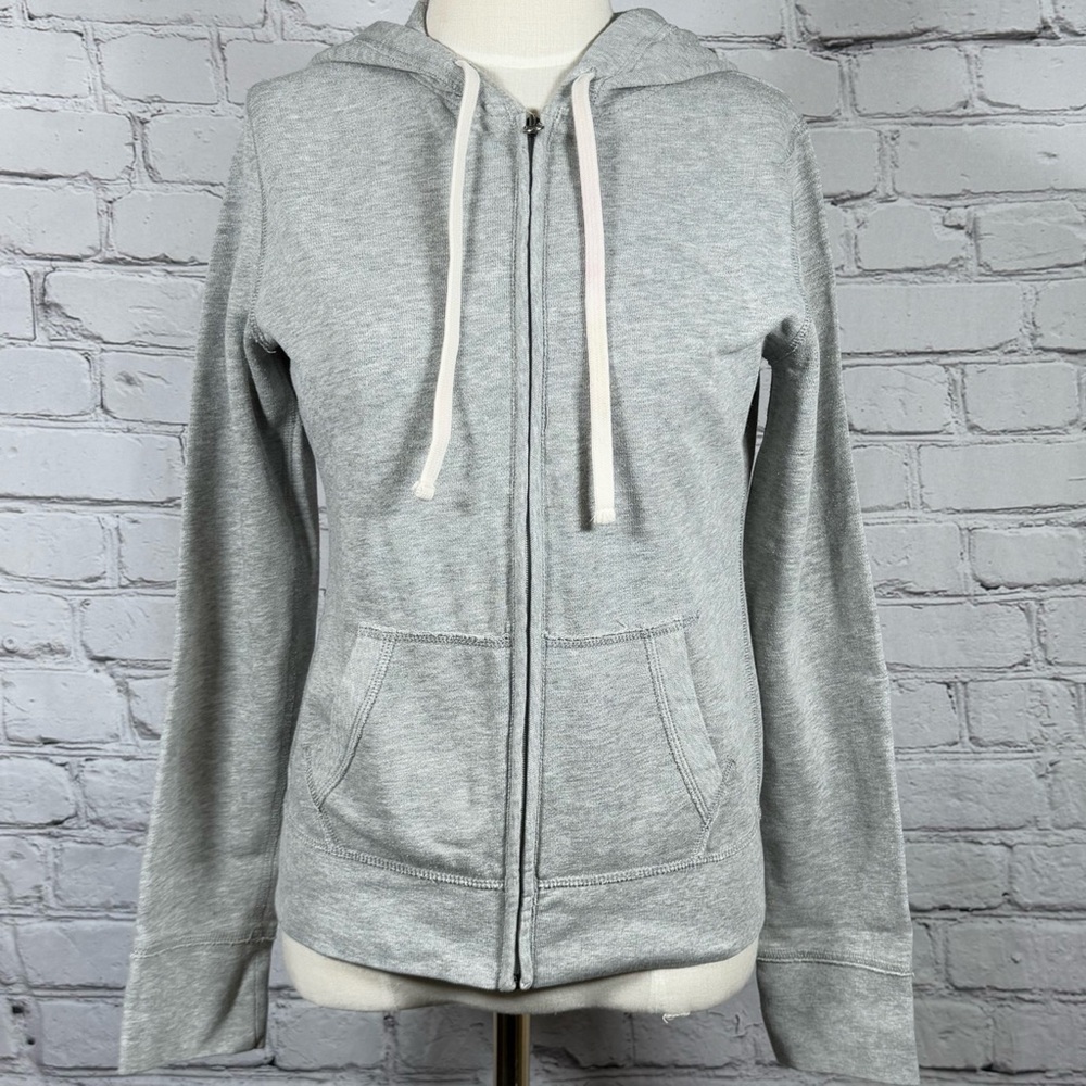 MOSSIMO SUPPLY Co. Gray Zip-up Sweater Hoodie White String‎ Live Free & Love